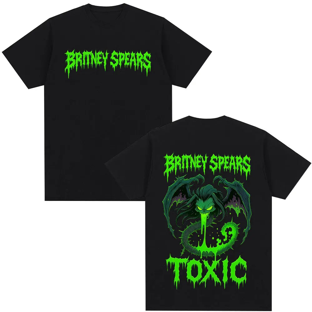 Britney Spears Metal Rock Graphic T-shirt Men Women Fashion Hip Hop T Shirts Harajuku Vintage Short Sleeve Tee Shirt Oversized