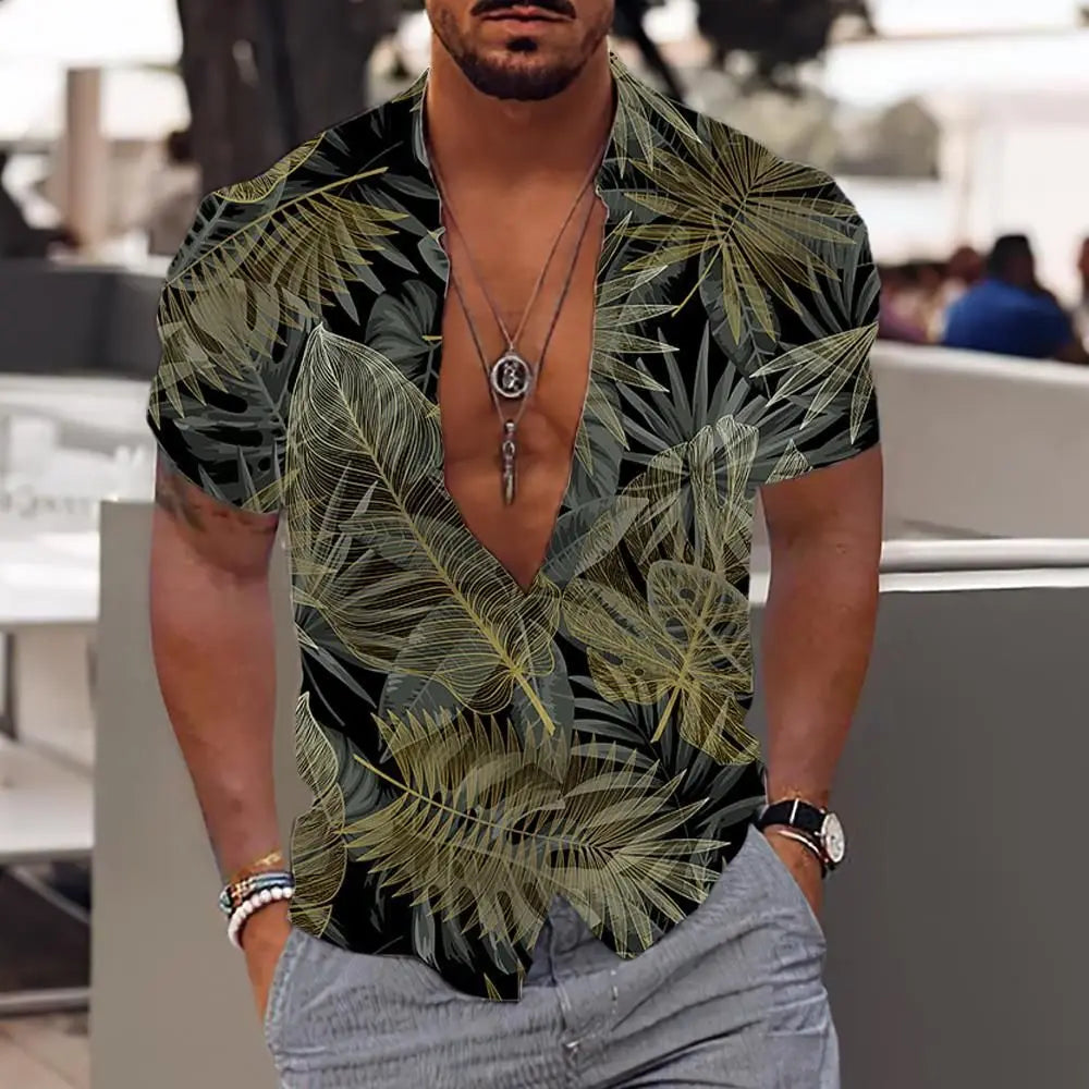Summer Coconut Shirt 3d Printed Men's Hawaiian Shirt Beach Short Sleeve Fashion Casual Holiday Top T-shirt Men's Shirt Camisa
