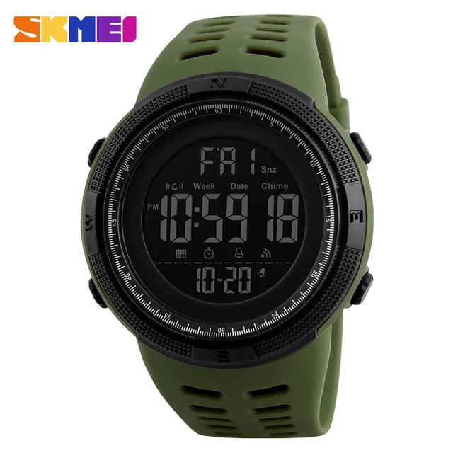 SKMEI 1251 Sports Digital Watch for Men Waterproof Electronic Countdown Mens Wristwatches Military Clock 1560 Reloj Hombre 1068