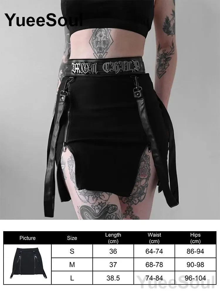 Gothic Women Skirts Black High Waist Pleated Skirts 2026 New Y2K Party Club Punk Goth Dark Grunge Lolita Halloween Mini Skirt