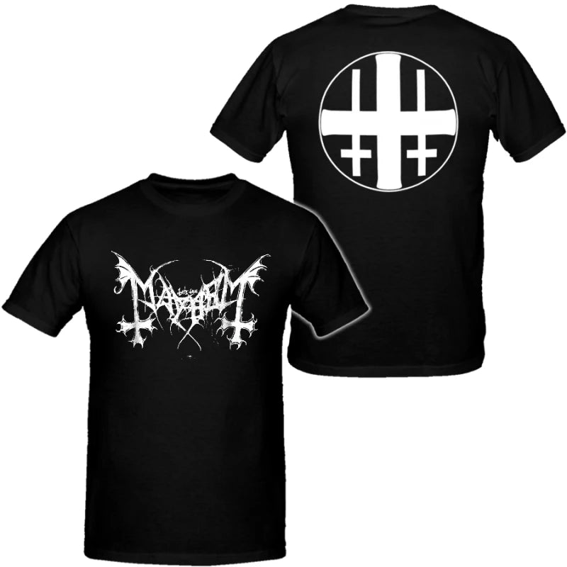 Mayhem Style Band Mens Hip Hop Heavy Metal Tshirts Cotton Shirt Unisex Summer Short Sleeve Fashion Brand Tee Vintage Tops