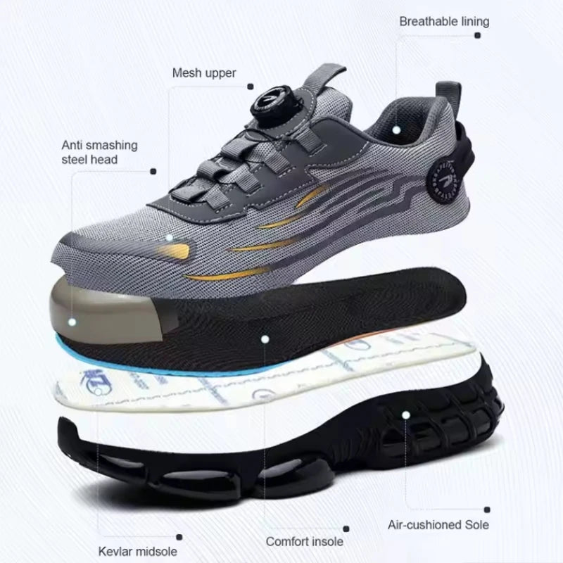 Sizes 36-48 Safety Shoes Steel Toe Smash Puncture Proof Workwear Shoes for Men Sneakers Anti-slip Zapatos De Seguridad De Hombre