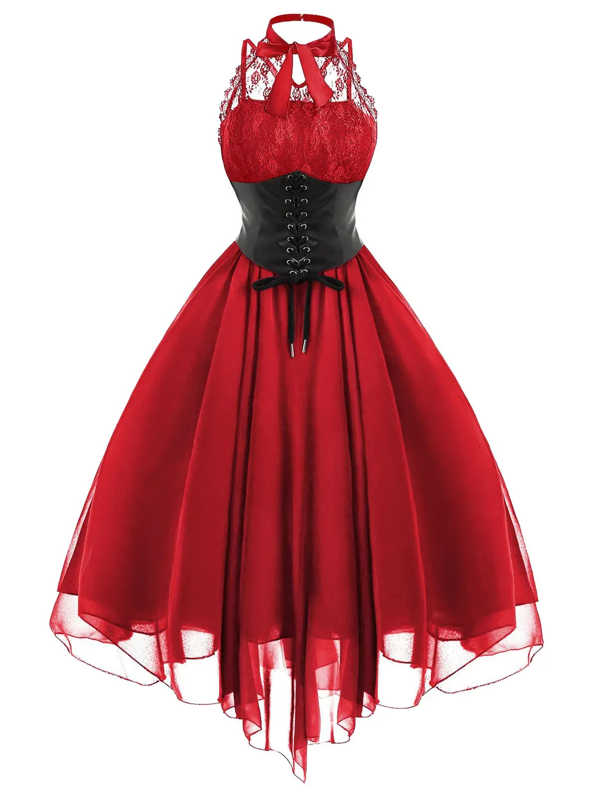 Victorian Gothic Halter Corset-Style Dress
