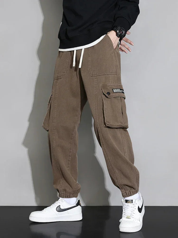 Large Size 7XL 8XL Spring New Men's Cargo Pants Multi-Pocket Casual Fashion Sweatpants Jogging Loose Trousers Streetwear
