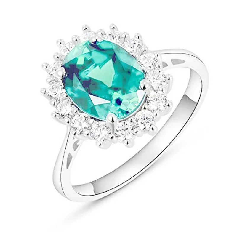 Carat Sapphire Ring Silver Charm Engagement Jewelry Ring European and American Fashion Temperament Luxury High Quality Jewelry
