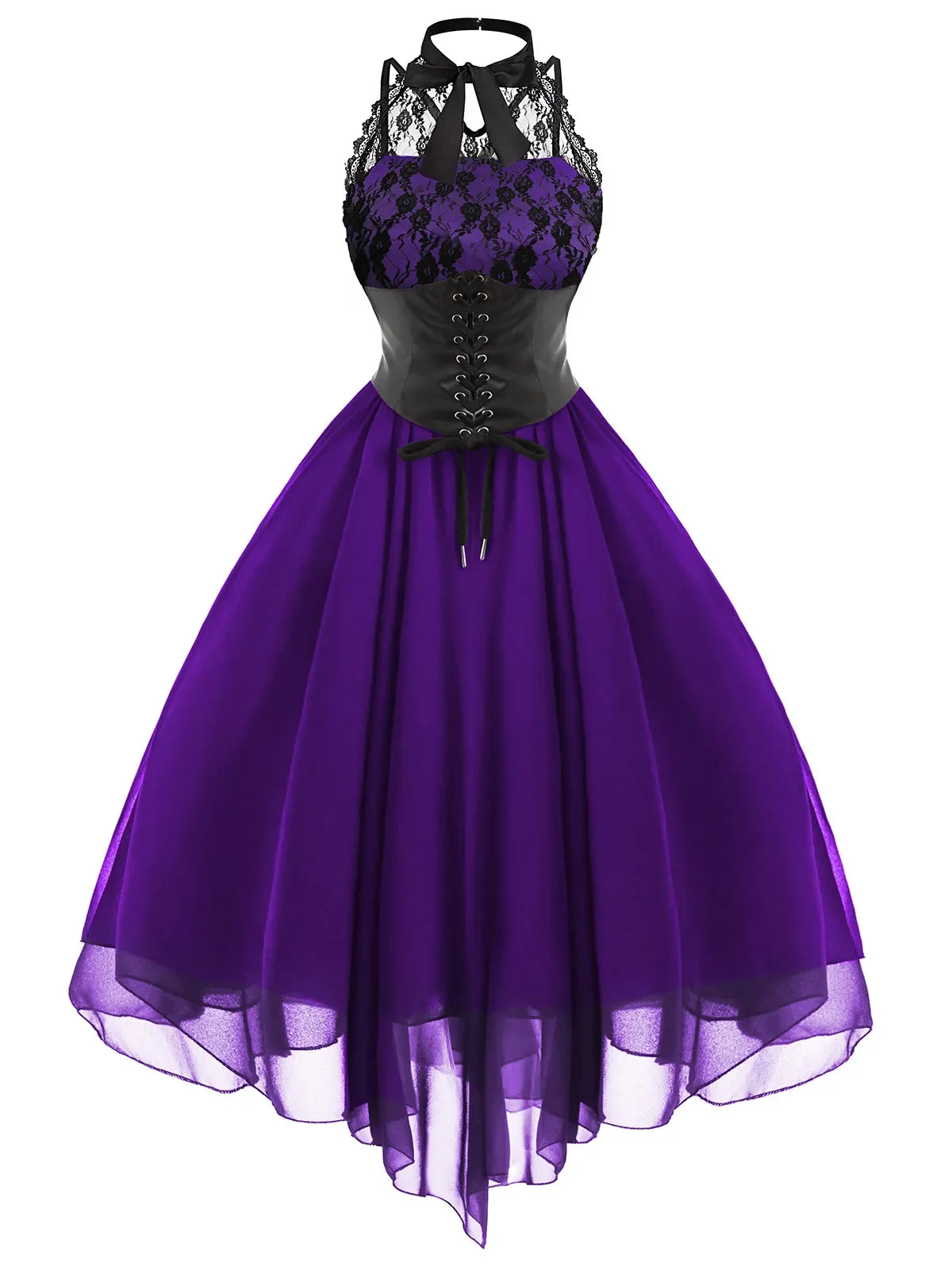 Victorian Gothic Halter Corset-Style Dress