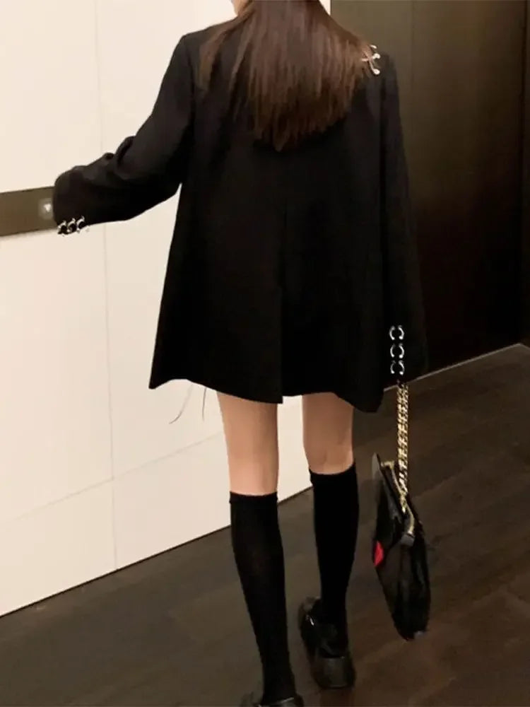 2025 Black Suit Jacket for Women New Design High Street Wear Casual Blazers Female