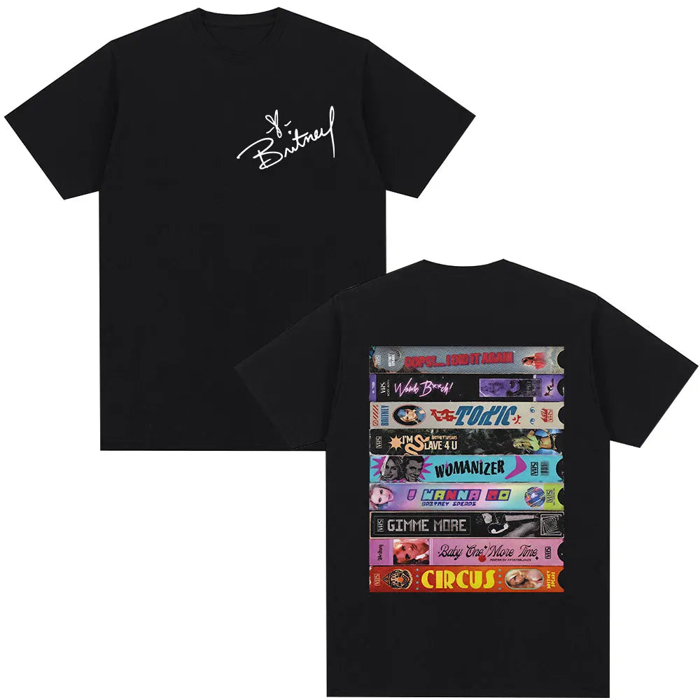 Britney Spears Metal Rock Graphic T-shirt Men Women Fashion Hip Hop T Shirts Harajuku Vintage Short Sleeve Tee Shirt Oversized