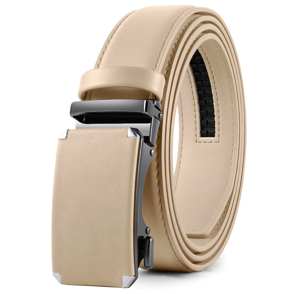 DOOPAI Mens Leather Belt  Automatic Genuine Leather Belts Leisure Fashion Ratchet Belts for Men Pants Waistband Ремень